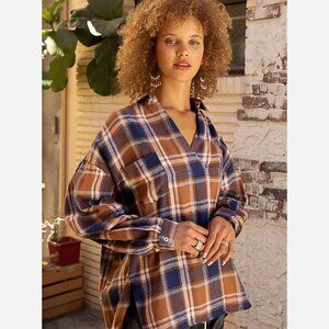 Plaid Woven Shirt – Relaxed Fit, Double Chest Pockets, Soft Cotton Blend